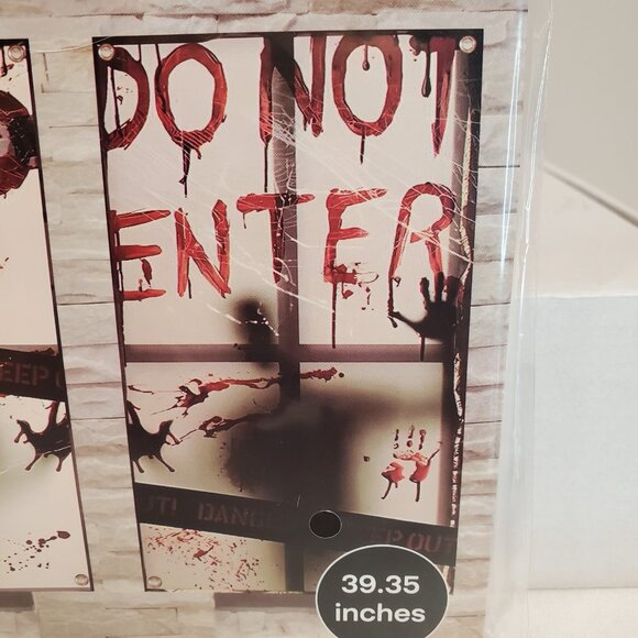 4 Halloween Window Decor Spooky Village Blood Splatter 39" Haunted Horror Lot - Picture 11 of 12